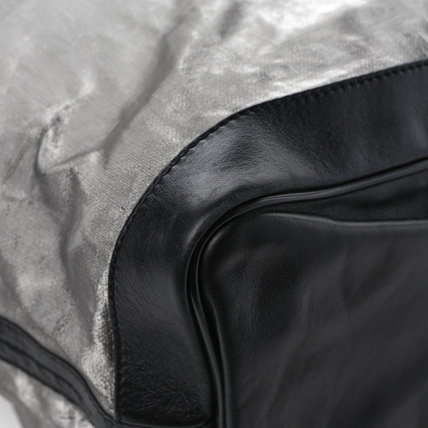 Chanel Metallic Linen Calfskin CC Beach Tote Silver 8 of 9