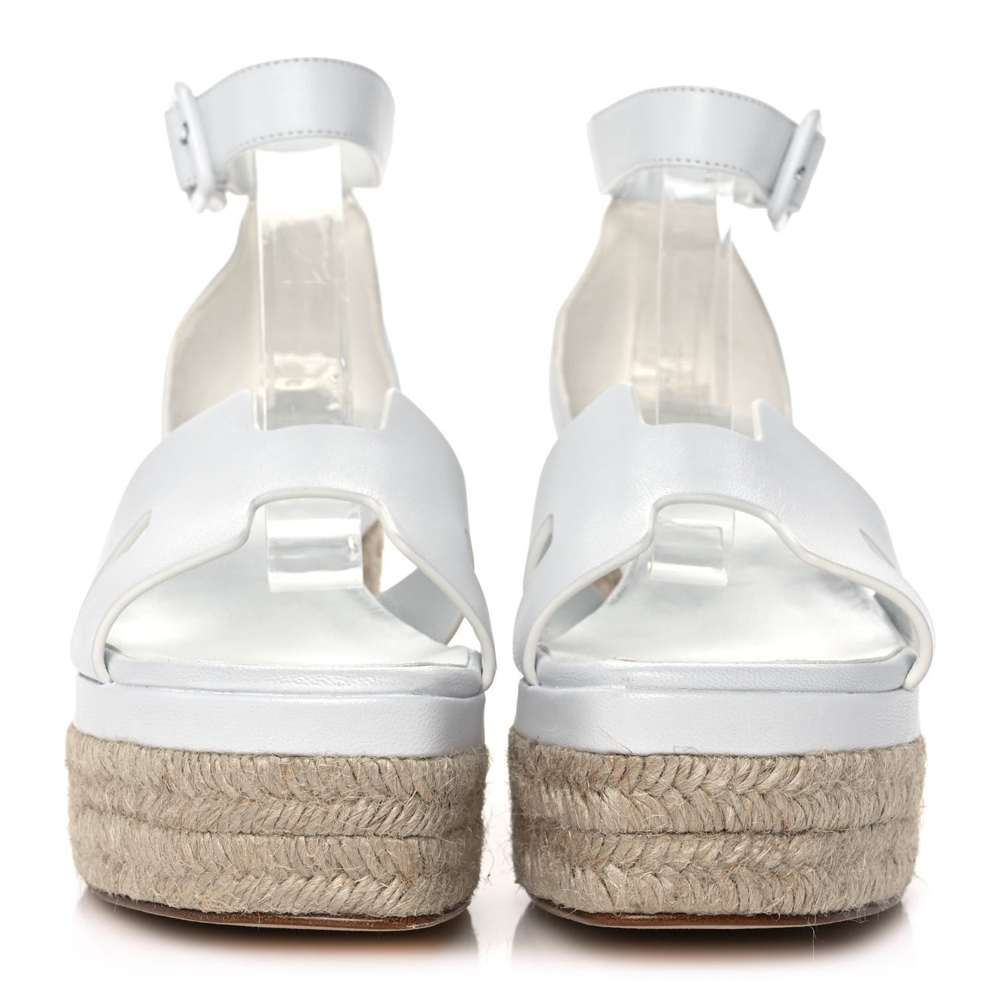 Goatskin Elda Espadrille Wedge Sandals 37 White