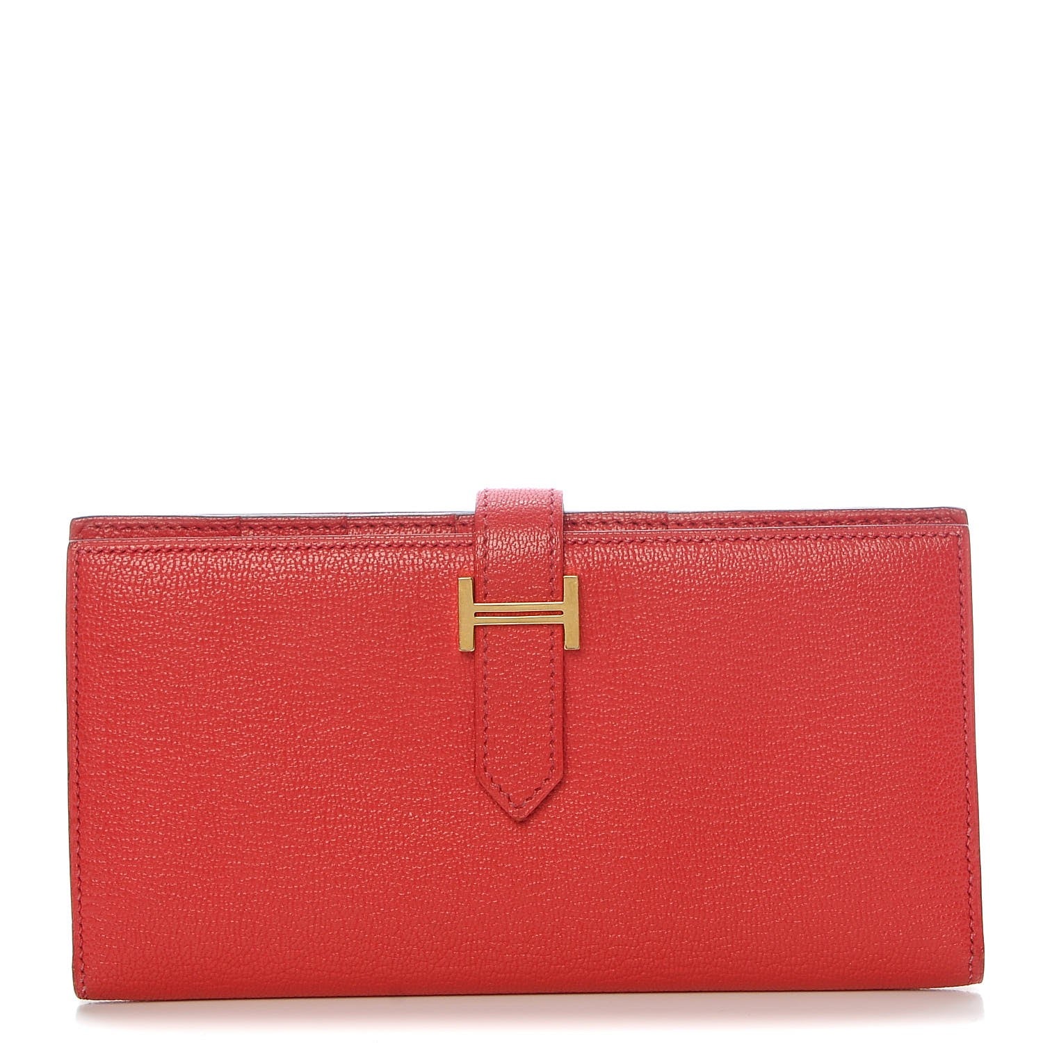 Hermes Chevre Mysore Bearn Gusset Wallet Bougainvillea 1 of 9