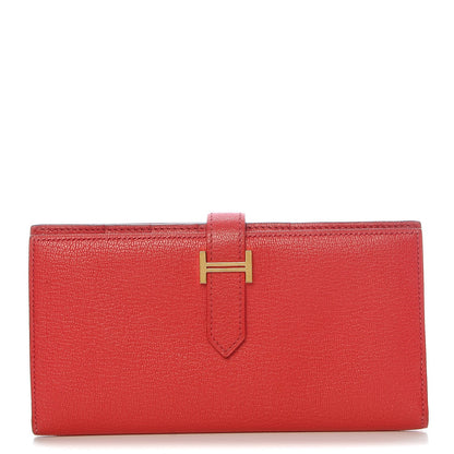 Hermes Chevre Mysore Bearn Gusset Wallet Bougainvillea 1 of 9