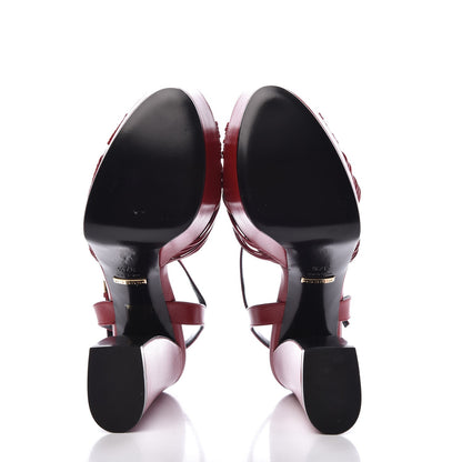 Gucci Malaga Kid Allie Platform Sandals 37.5 Hibiscus Red 5 of 9