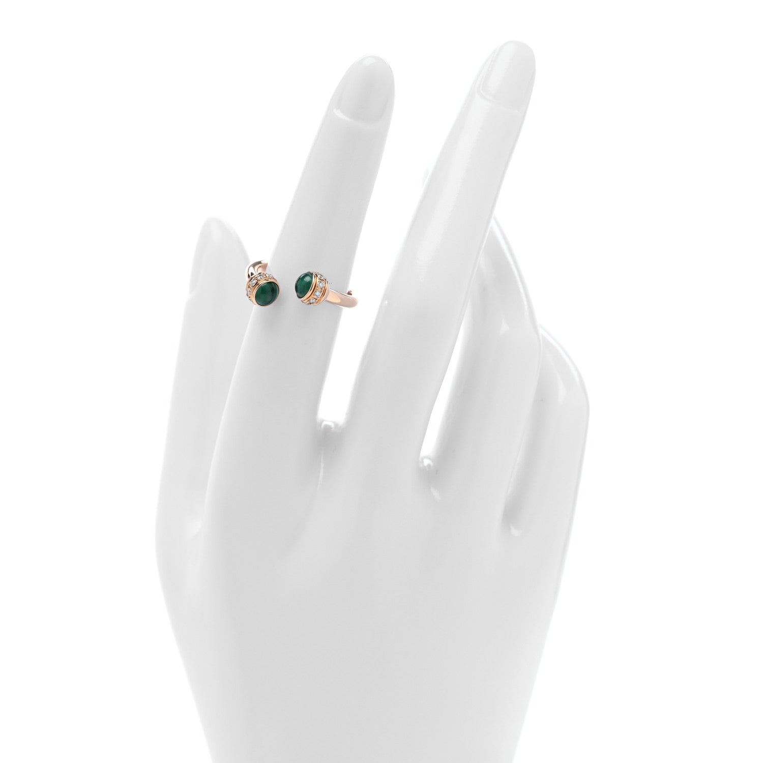 Piaget 18K Rose Gold Diamond Malachite Possession Open Ring 53 6.25 2 of 5