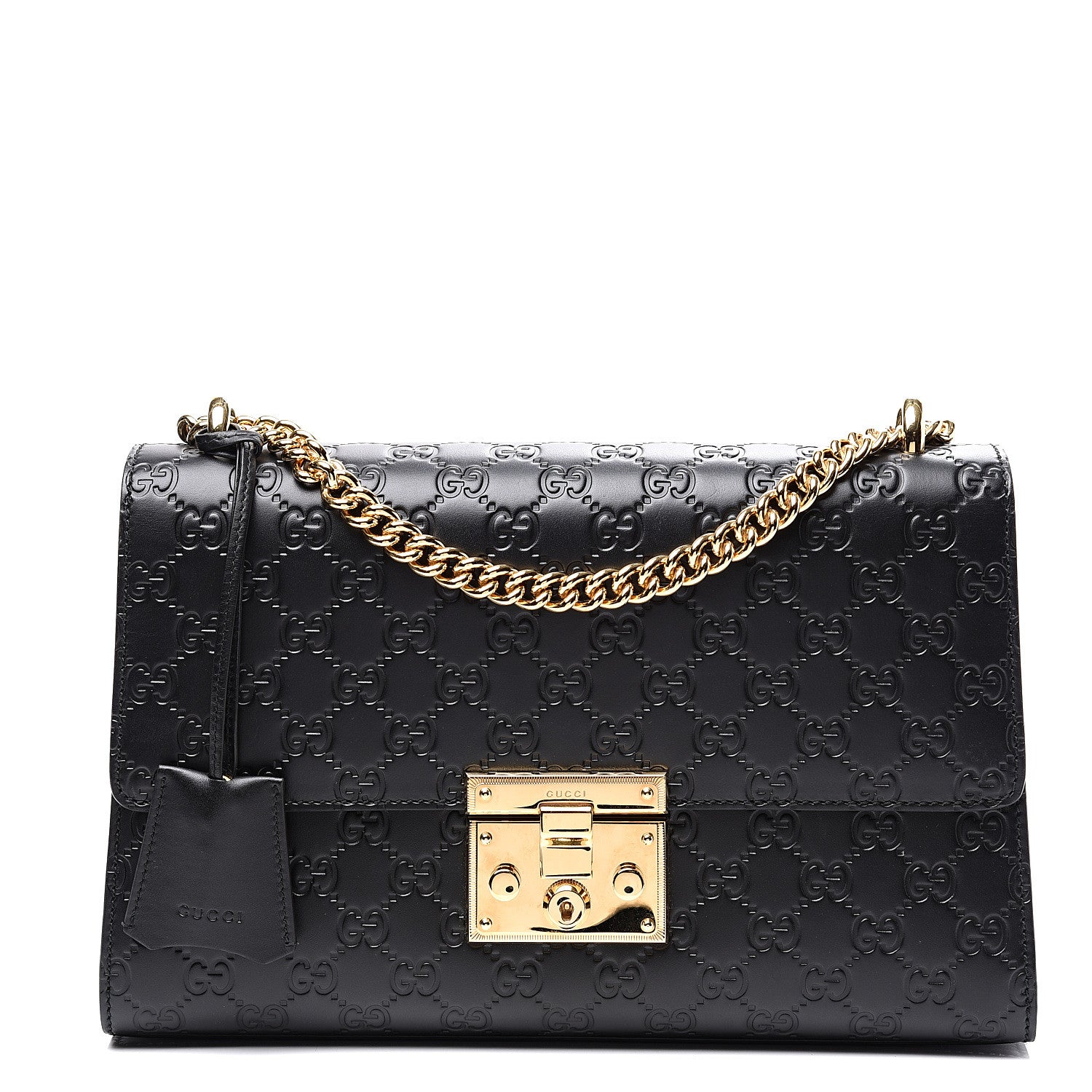 Gucci Guccissima Medium Padlock Shoulder Bag Black 1 of 11