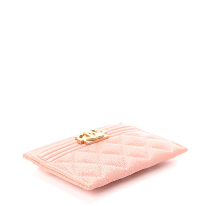 Chanel Caviar Quilted Boy Card Holder Light Pink 4 of 9