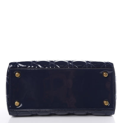 Christian Dior Patent Cannage Medium Lady Dior Navy Blue 11 of 12