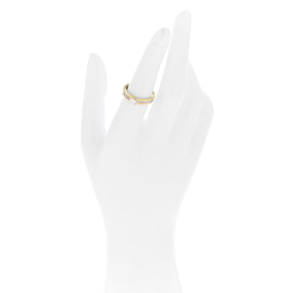 Cartier 18K Pink Yellow White Gold Diamond .26ct Solitaire Trinity Engagement Ring 52 6 2 of 6