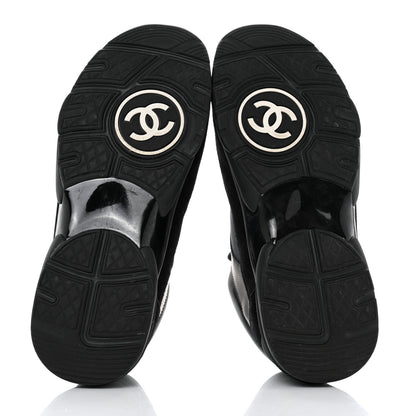 Chanel Toile Suede Calfskin CC Sneakers 36.5 Black 5 of 8