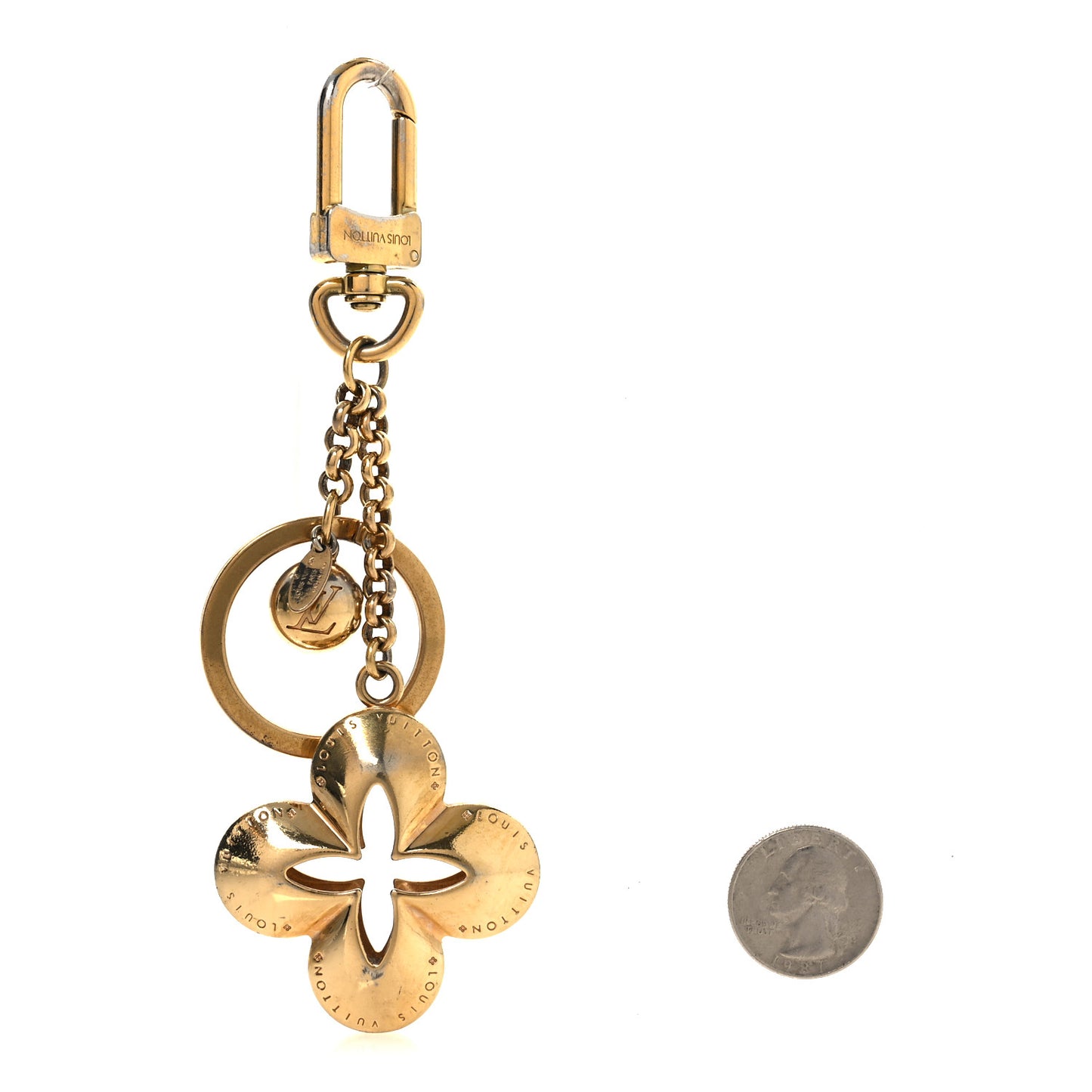 Metal Eclipse Bag Charm Key Holder Gold