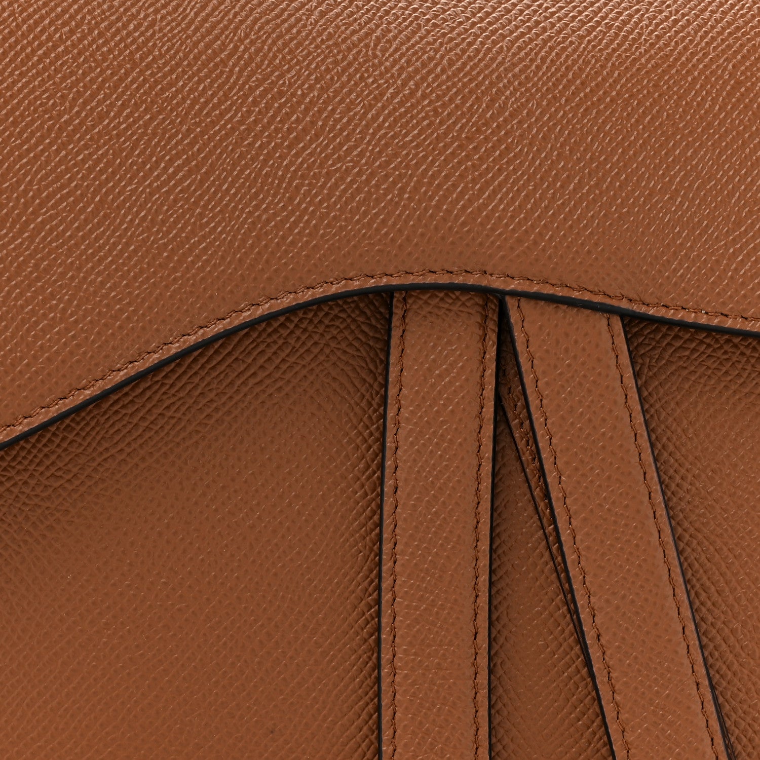 Christian Dior Grained Calfskin Saddle Bag Camello 8 of 10