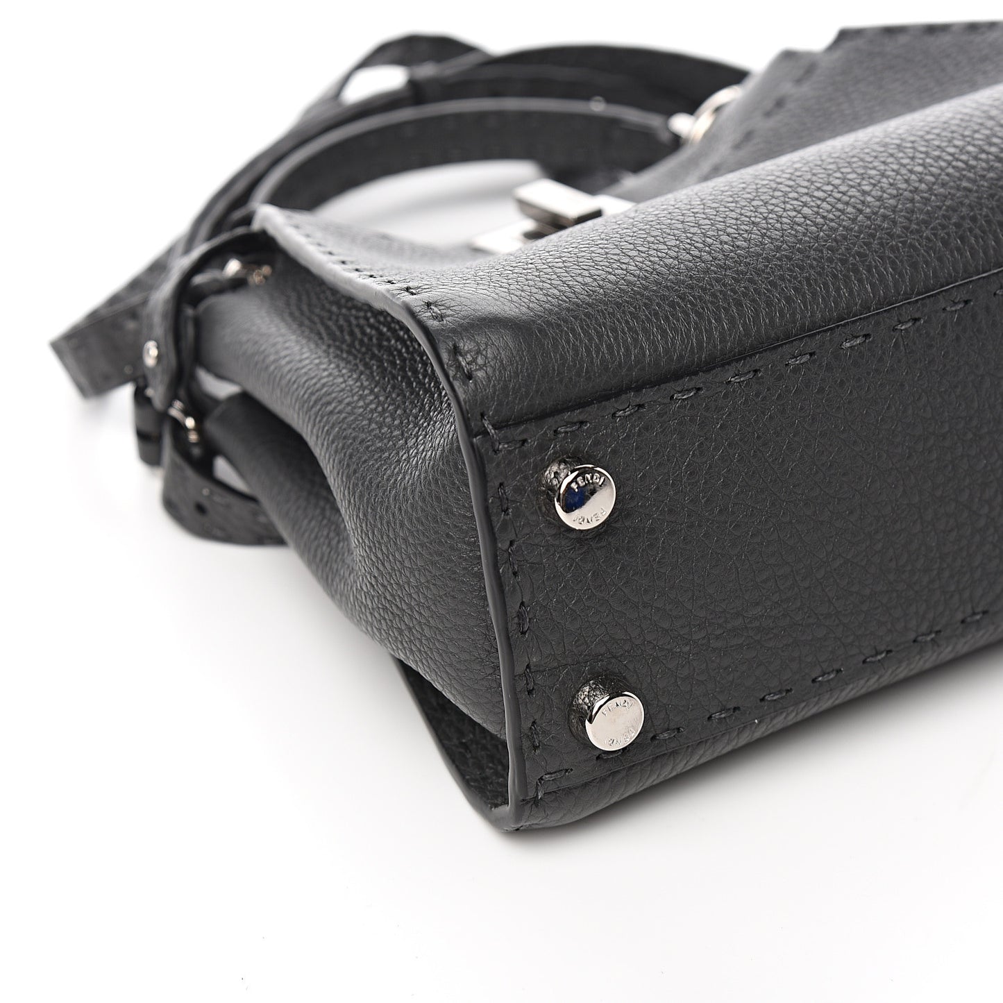 Cuoio Romano Selleria Bi-Color Mini Peekaboo Iconic Satchel Asfalto Latte