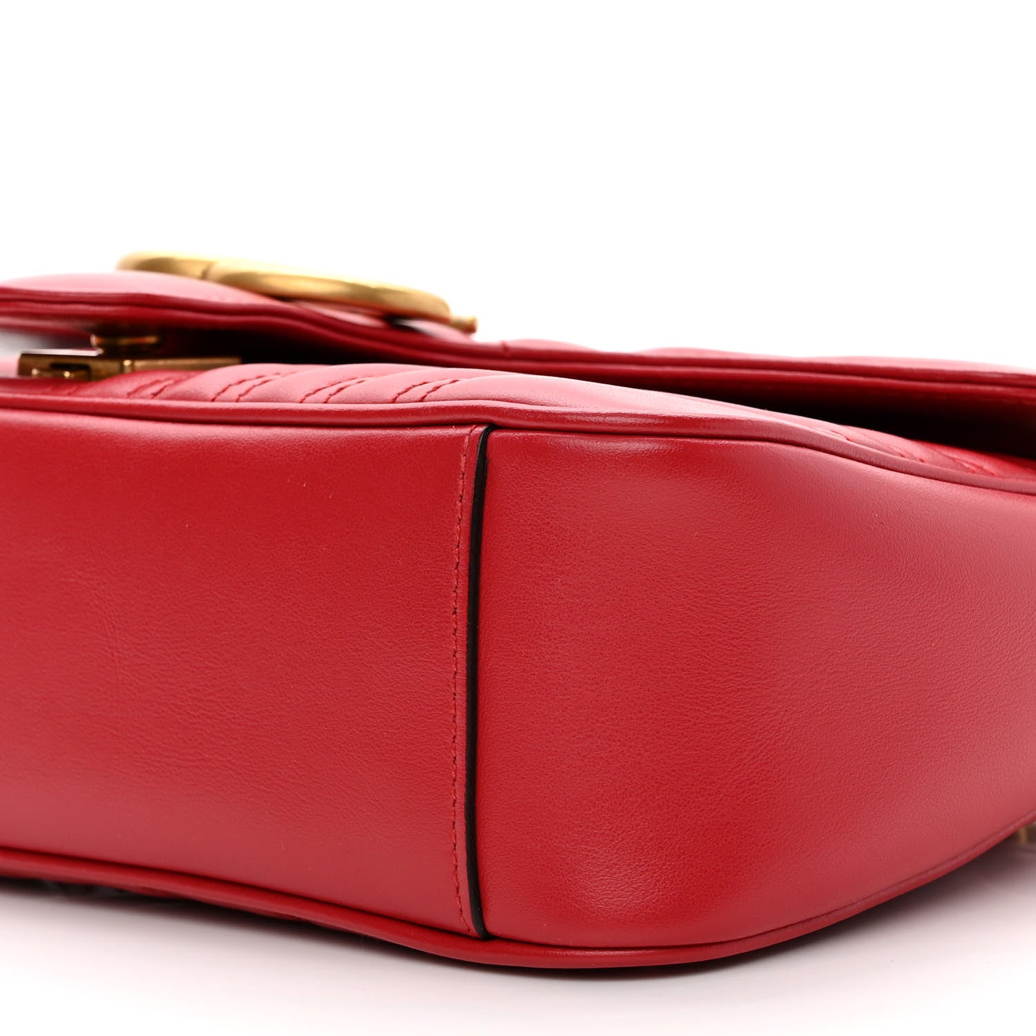 Gucci Calfskin Matelasse Small GG Marmont Shoulder Bag Hibiscus Red 10 of 10