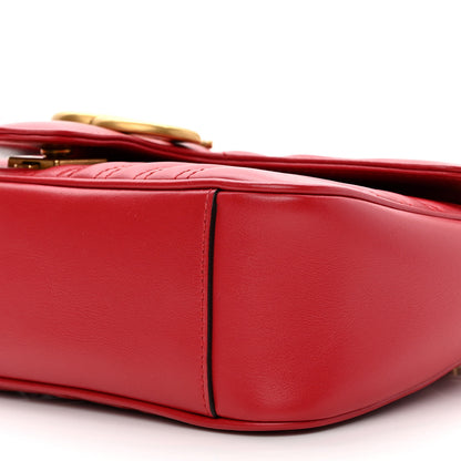Gucci Calfskin Matelasse Small GG Marmont Shoulder Bag Hibiscus Red 10 of 10