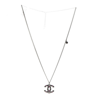 Chanel Ruthenium Resin CC Necklace Black Purple 3 of 8
