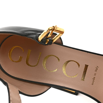 Gucci Nappa Horsebit Cross Strap 95mm Sandals 40.5 Black 6 of 11
