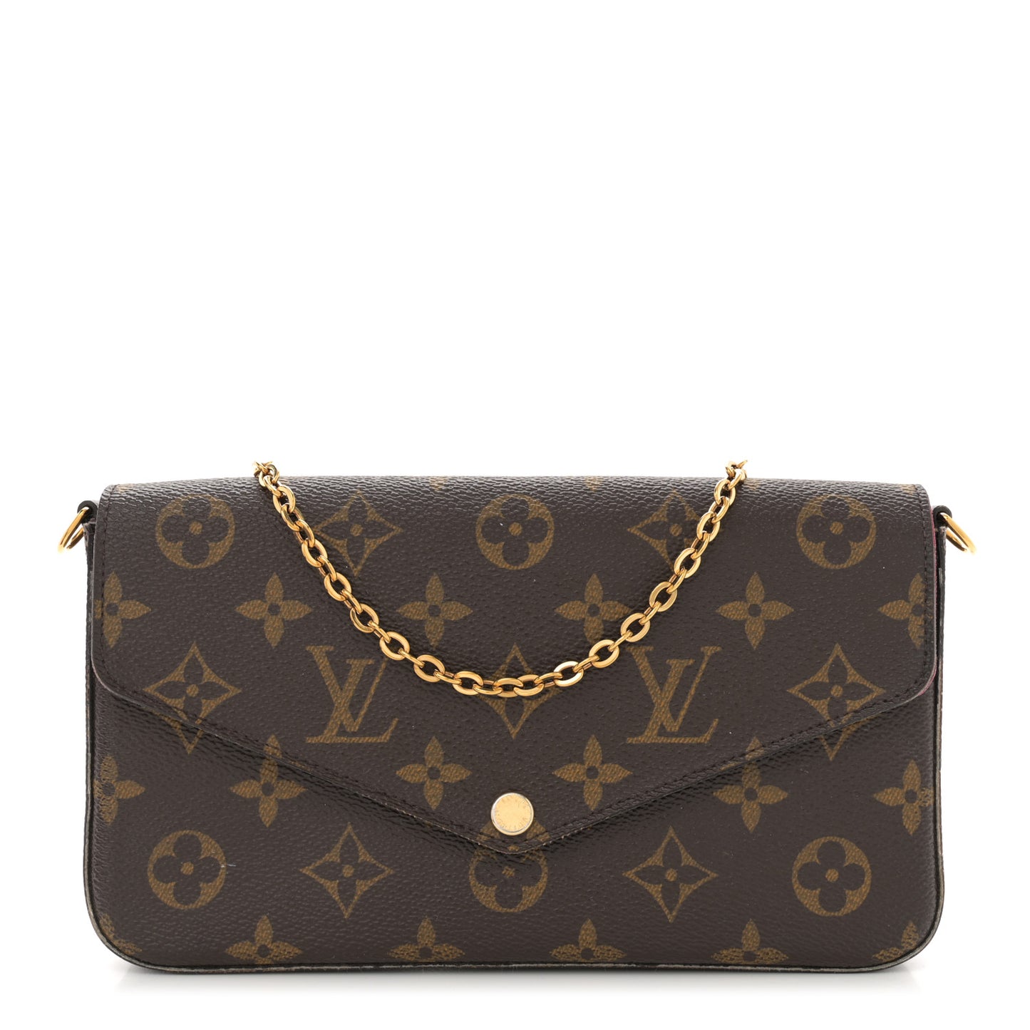 Monogram Pochette Felicie Chain Wallet Fuchsia