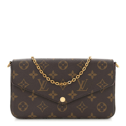 Louis Vuitton Monogram Pochette Felicie Chain Wallet Fuchsia 1 of 14