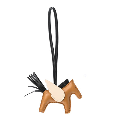 Hermes Milo Lambskin Grigri Rodeo Pegase Horse Bag Charm PM Sesame Black Nata 1 of 4