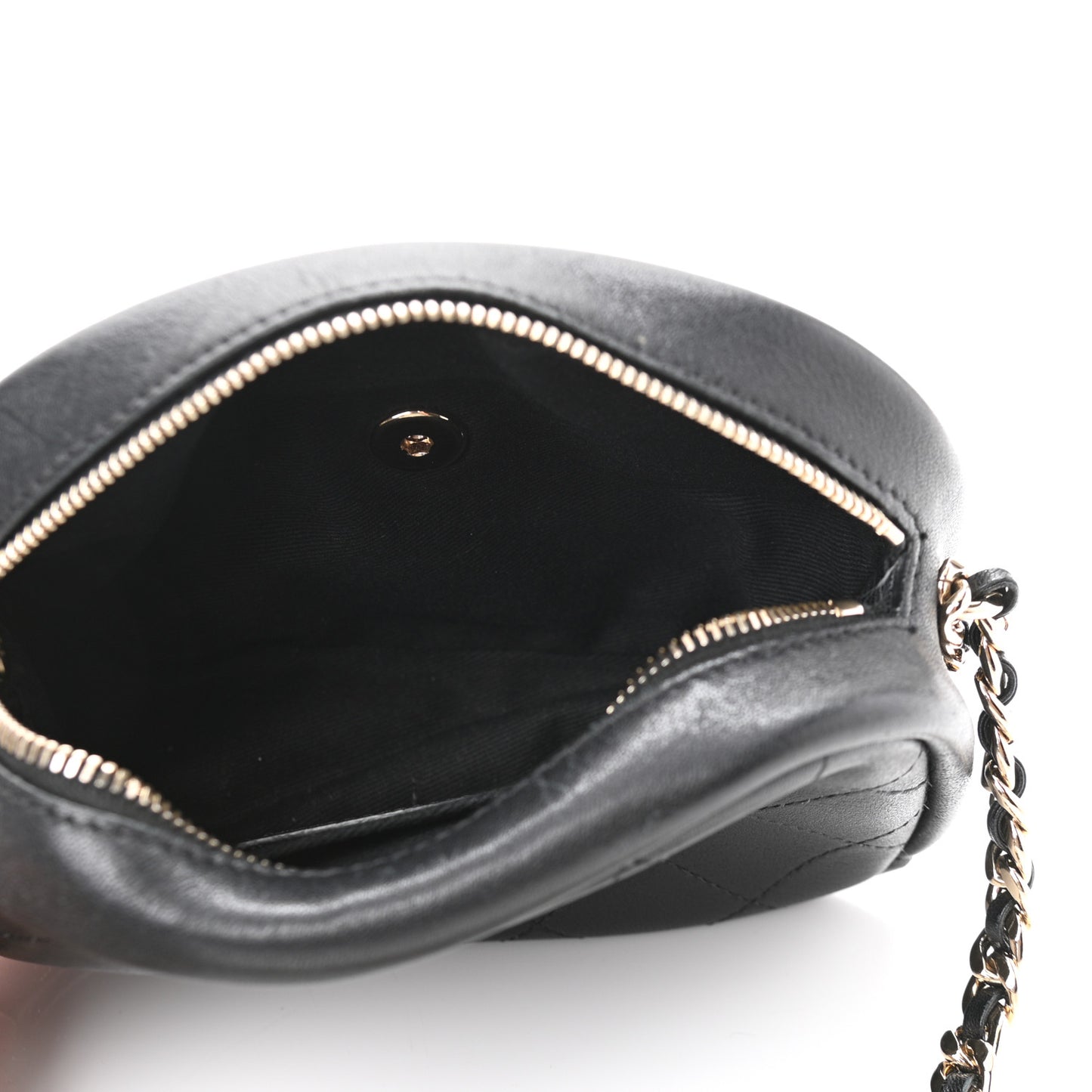Goatskin Quilted Small Casual Trip Camera Case Black