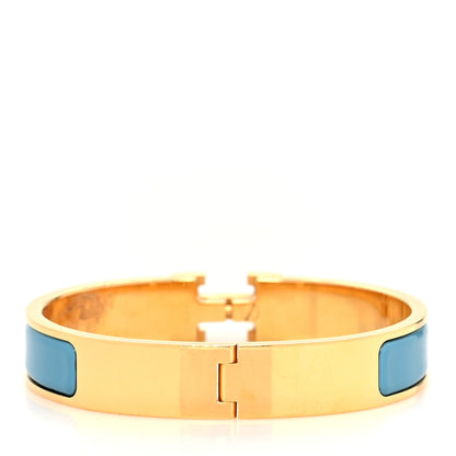 Hermes Enamel Narrow Clic Clac H Bracelet PM Bleu Azure 3 of 6
