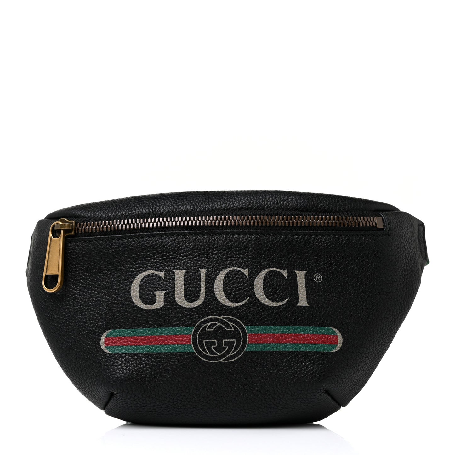 Grained Calfskin Small Logo Belt Bag Black