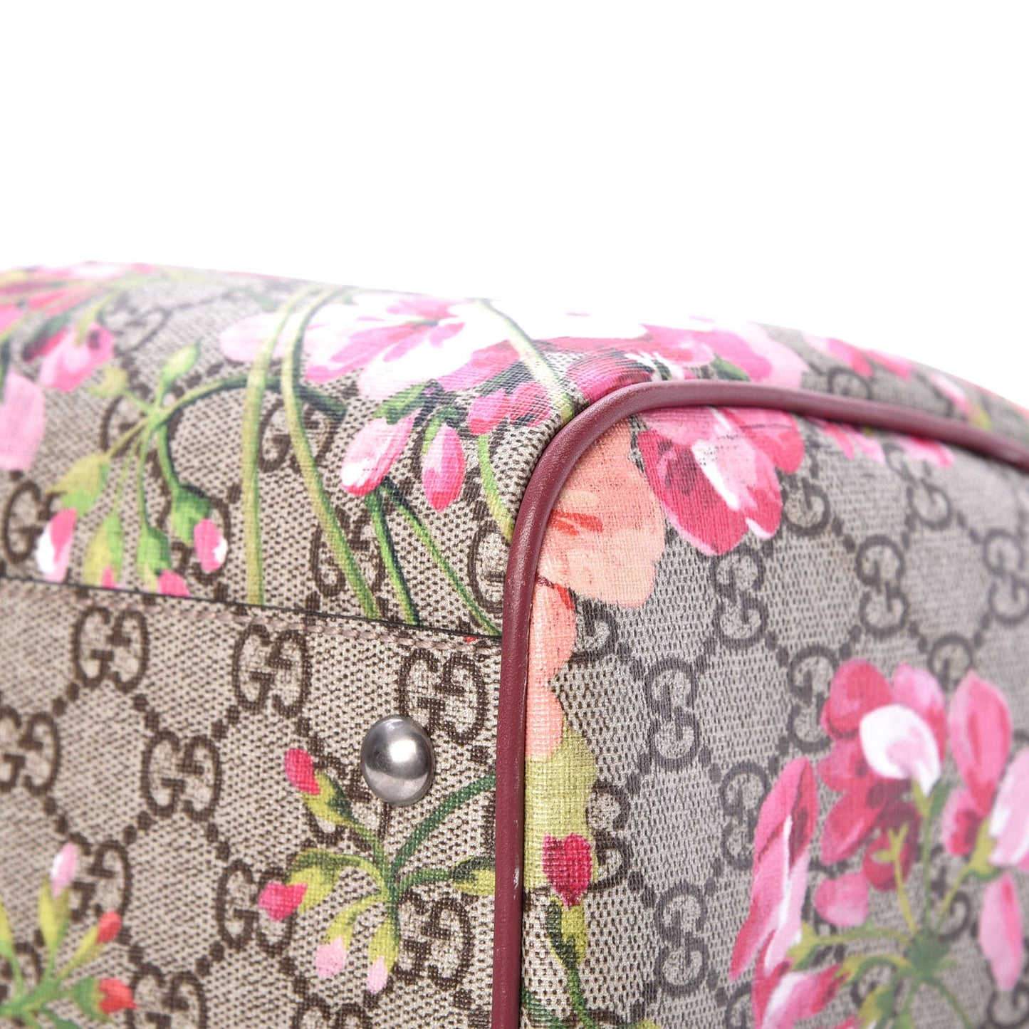 GG Supreme Monogram Blooms Medium Boston Beige Multicolor Dry Rose