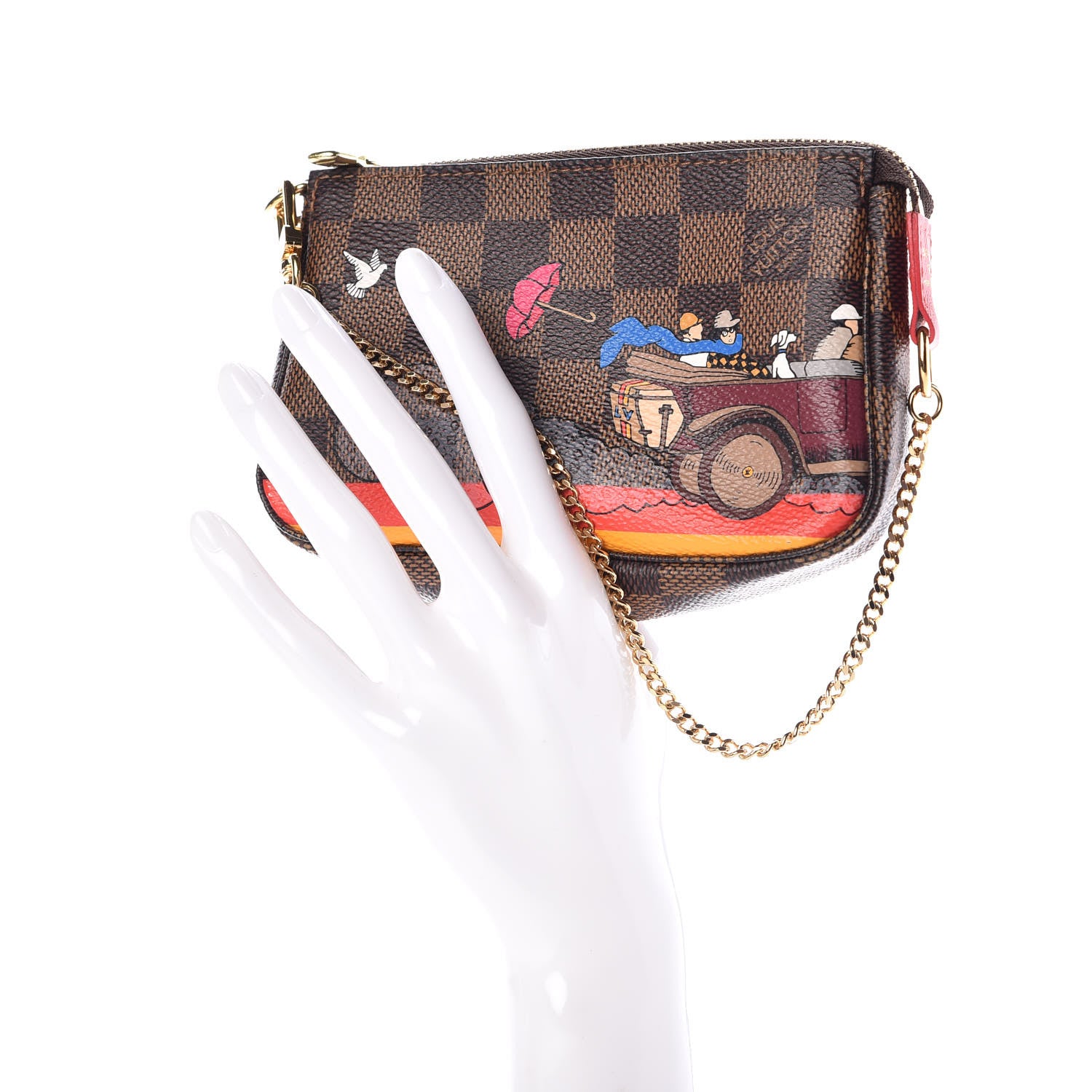 Louis Vuitton Damier Ebene 2015 Christmas Animation Mini Pochette Accessories 2 of 8