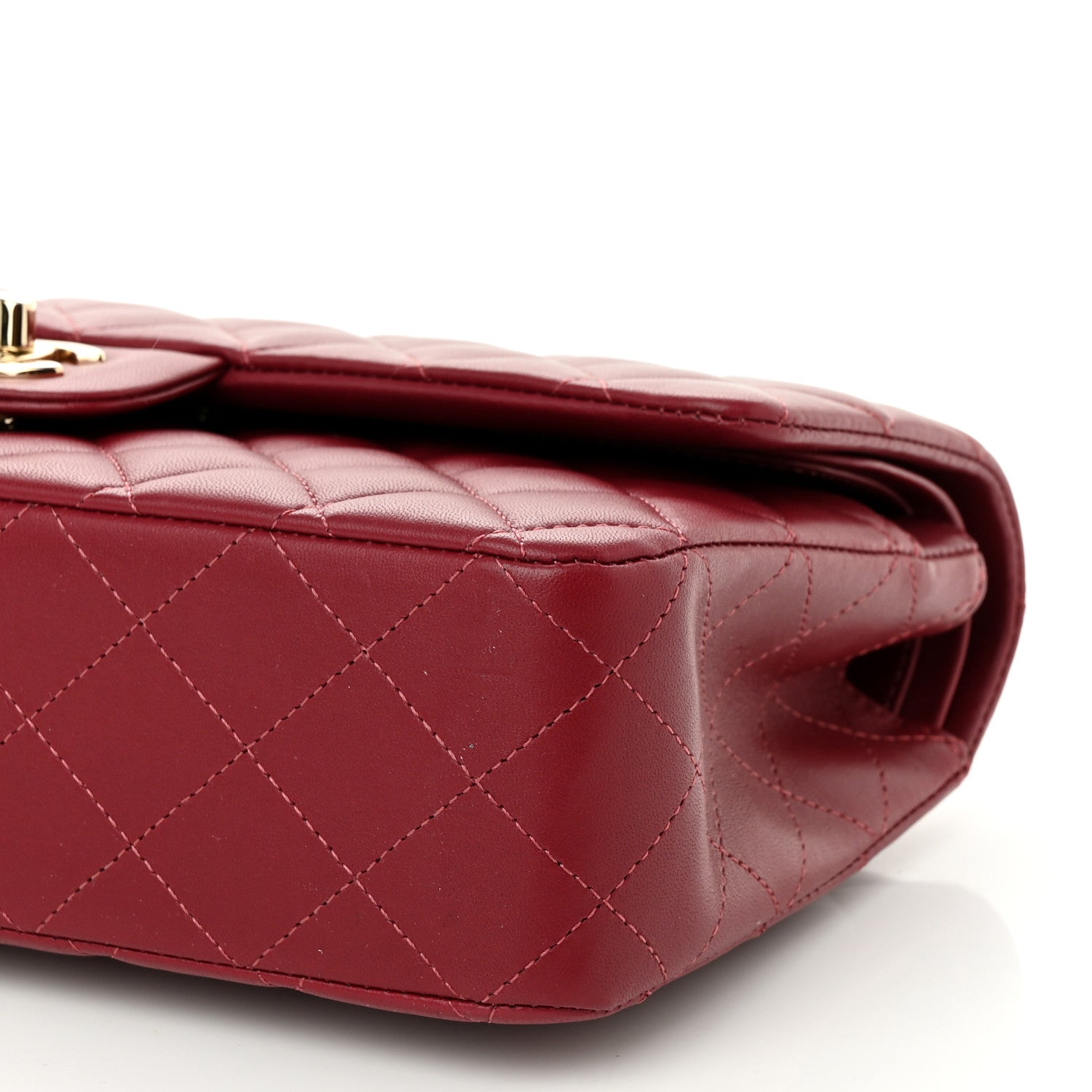 Chanel Lambskin Quilted Medium Double Flap Burgundy 10 of 10