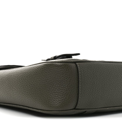 Gucci Piuma Calfskin Jumbo GG Embossed Double Buckle Medium Messenger Bag Dark Vintage Olive 9 of 10