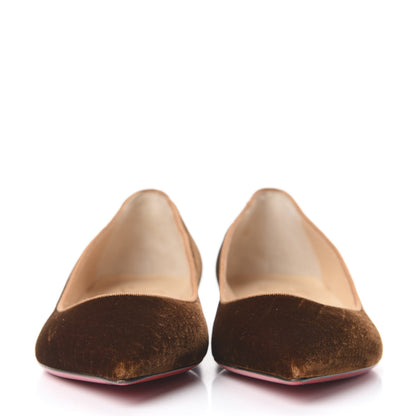 Christian Louboutin Velvet Quilted Pigalle Follies Flats 39 Brown 3 of 9