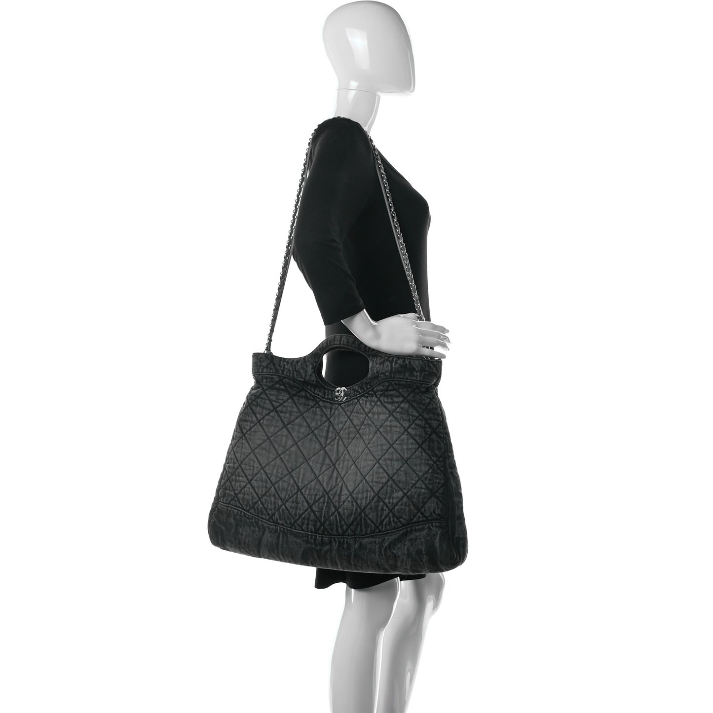 Denim Quilted 31 Denimpression Shopping Bag Grey Black