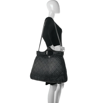 Chanel Denim Quilted 31 Denimpression Shopping Bag Grey Black 2 of 10