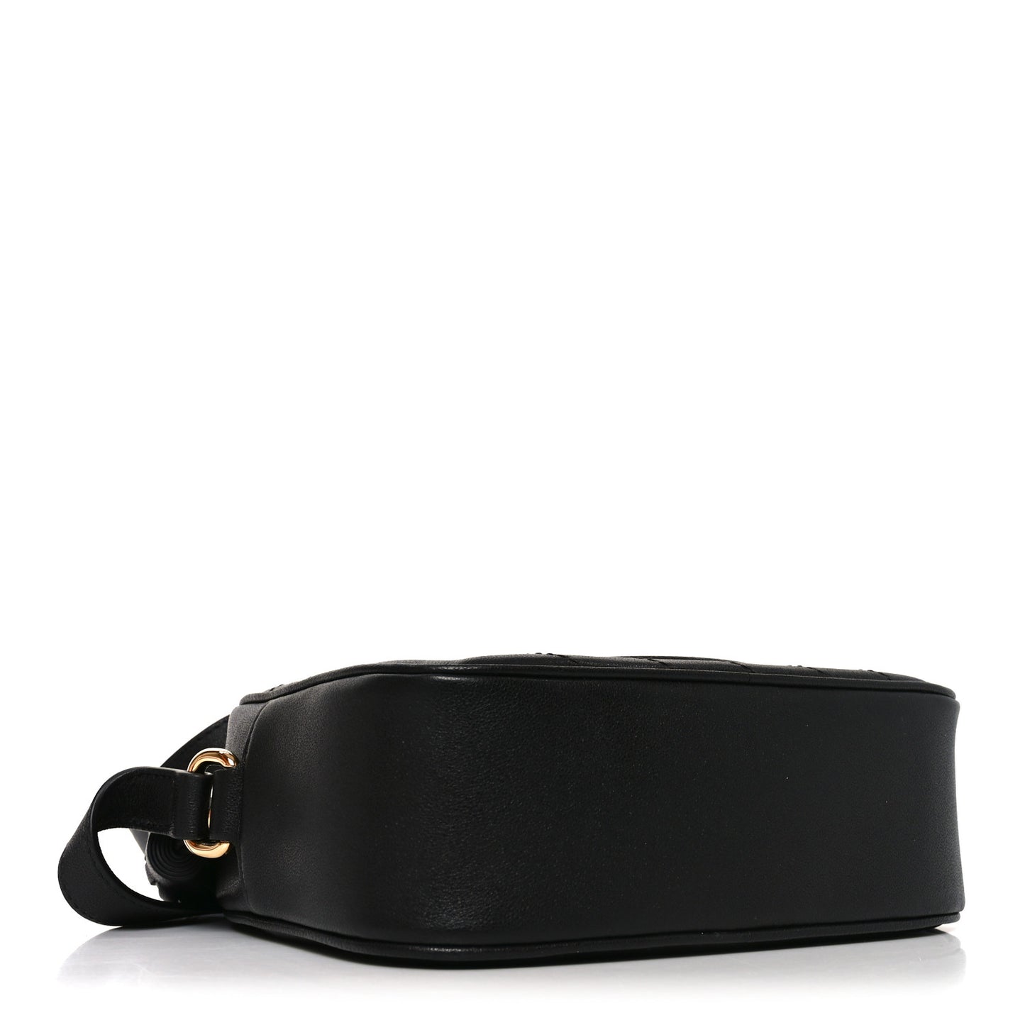 Sakai Be Green Calfskin Diagonal Stitched Small Blondie Shoulder Bag Black
