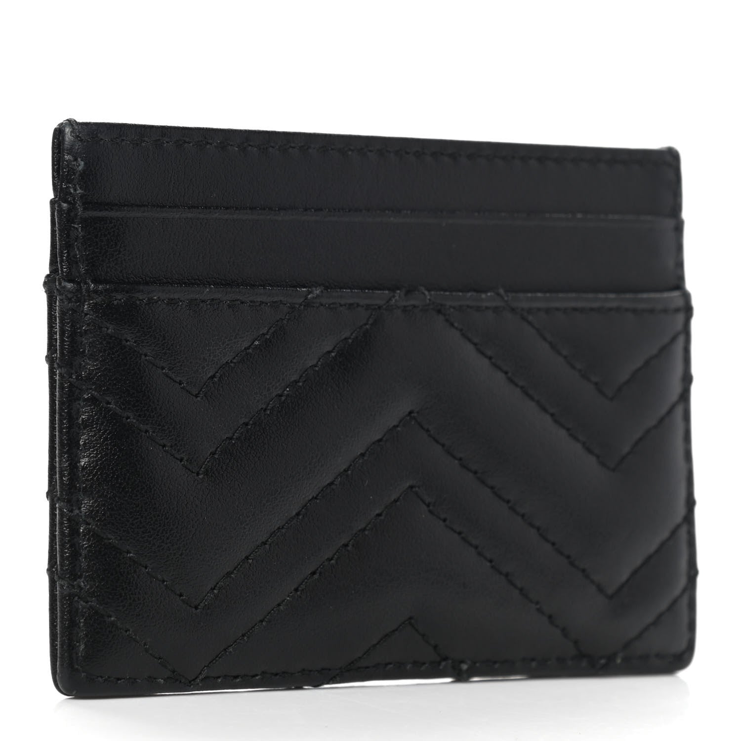 Gucci Calfskin Matelasse GG Marmont Card Holder Black 3 of 6