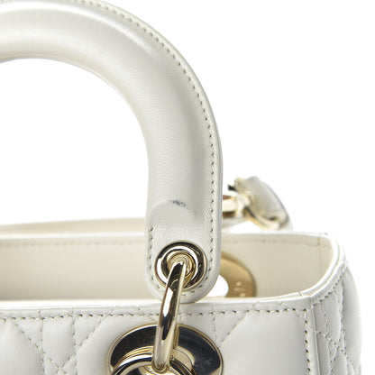 Christian Dior Lambskin Cannage Small My ABCDior Lady Dior White 11 of 12
