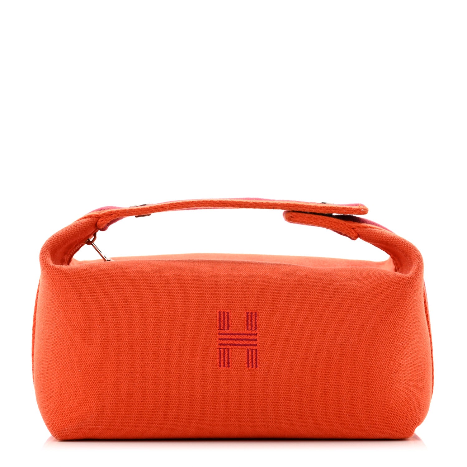 Hermes Canvas Small Bride-A-Brac Pouch Orange Burgundy 1 of 8