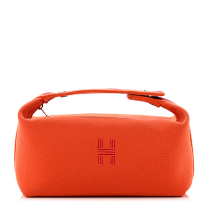 Hermes Canvas Small Bride-A-Brac Pouch Orange Burgundy 1 of 8