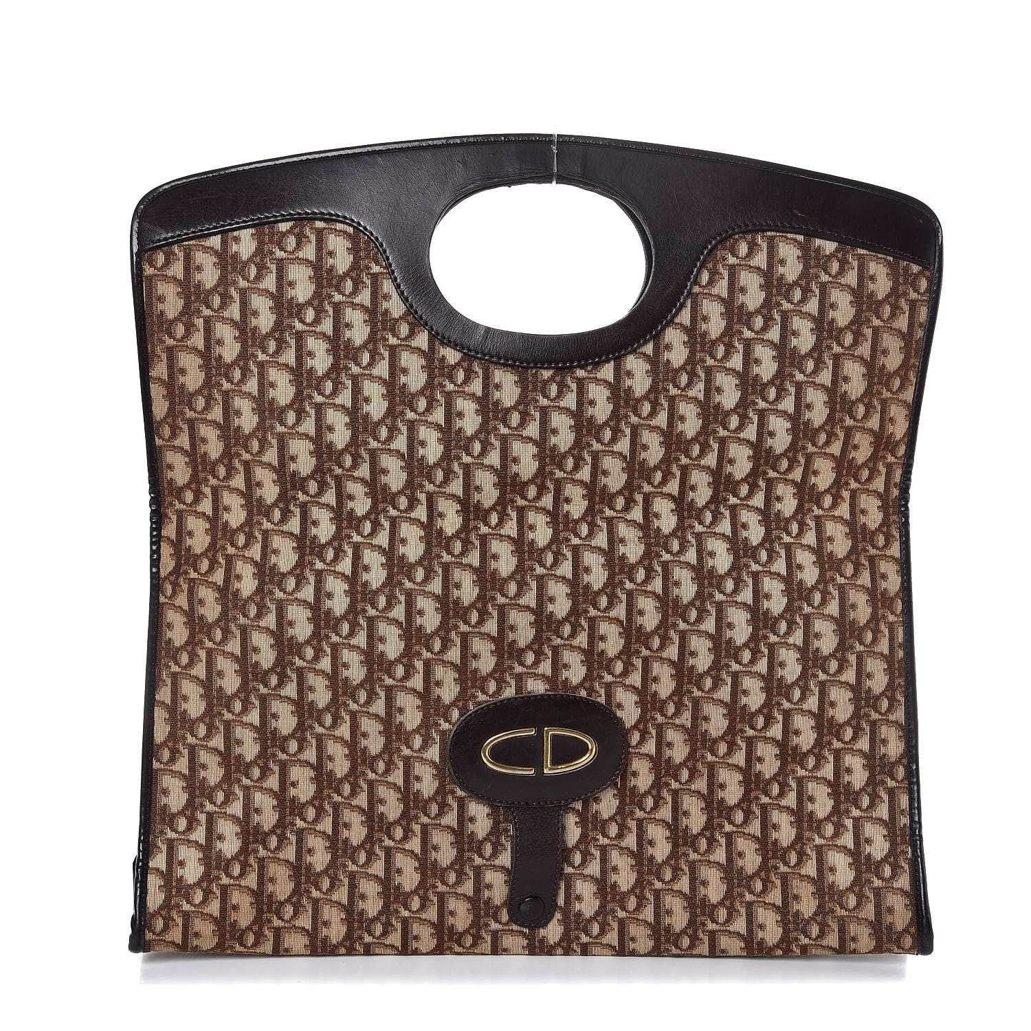 Christian Dior Monogram Fold Over Clutch Brown 3 of 8