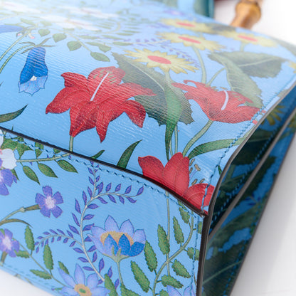 Gucci Calfskin Bamboo Web New Flora Small Nymphaea Top Handle Bag Azure 15 of 15