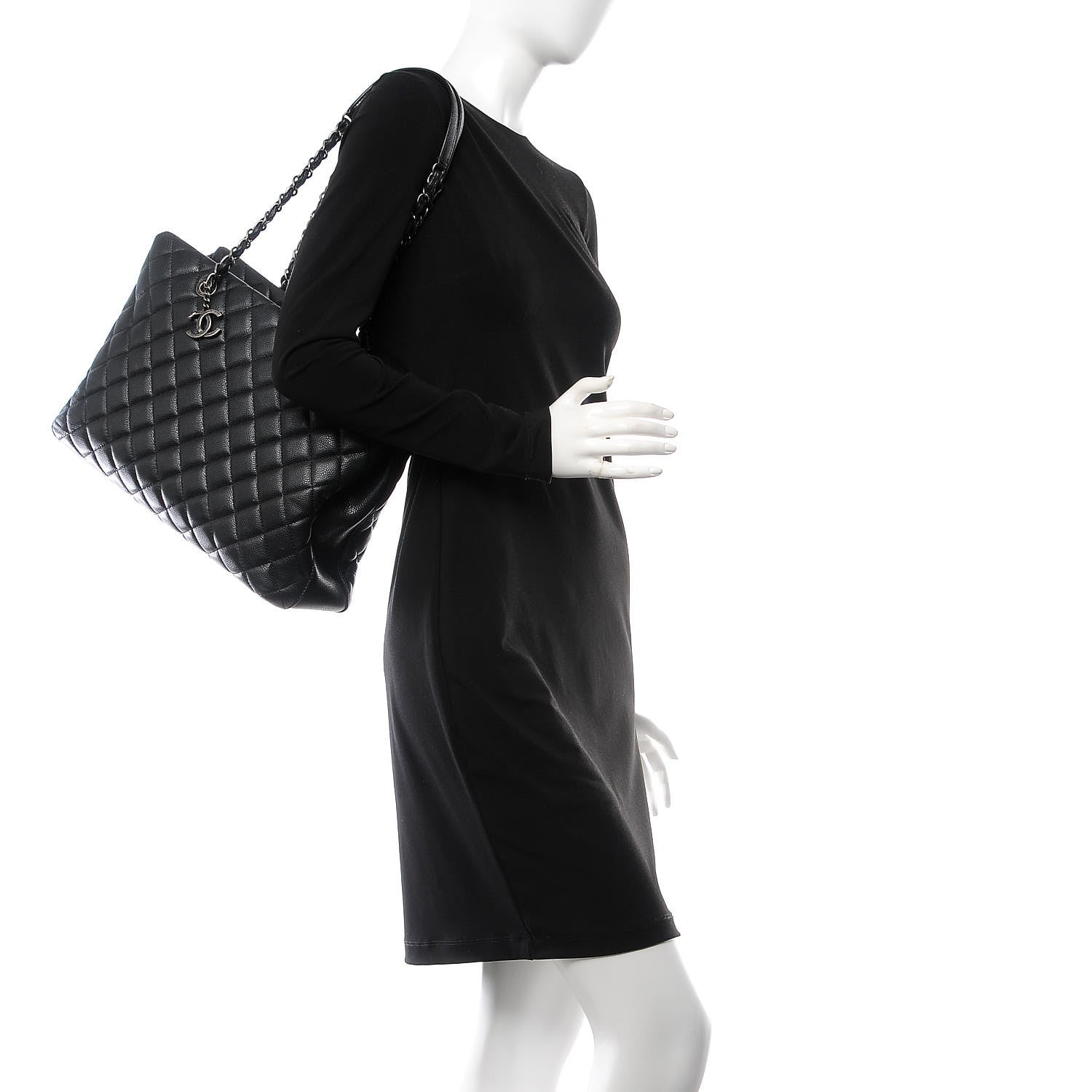 Chanel Caviar Quilted City Shopping Tote Black 2 of 10