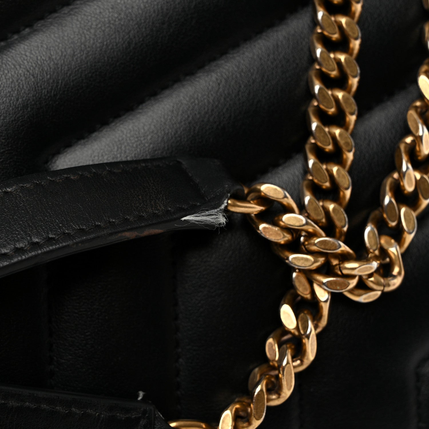 Saint Laurent Calfskin Y Quilted Monogram Medium Loulou Chain Satchel Black 14 of 14