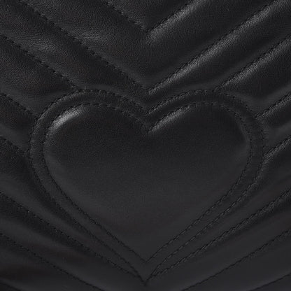 Gucci Calfskin Matelasse Small GG Marmont Shoulder Bag Black 11 of 13