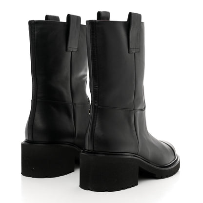 Chanel Calfskin CC Ankle Boots 39.5 Black 4 of 10