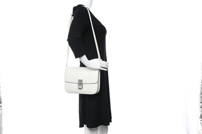 Celine Smooth Calfskin Medium Classic Box Flap Bag White 2 of 13
