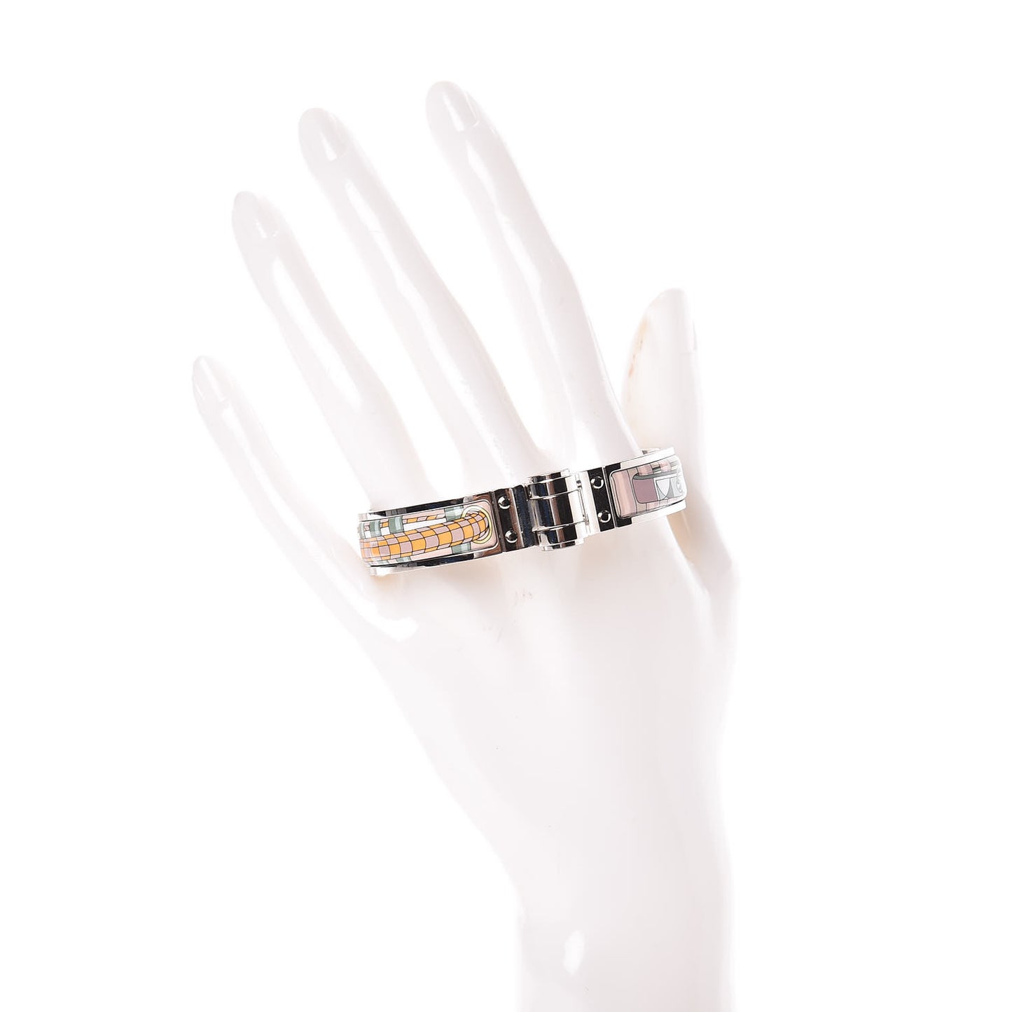 Enamel Printed Narrow Colliers De Chiens Hinged Bracelet S Candeur