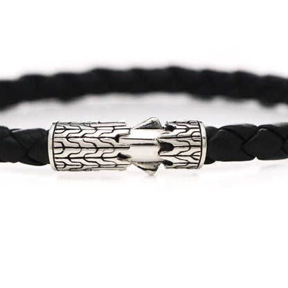 John Hardy Sterling Silver Leather 5.5mm Classic Chain Station Bracelet Black 5 of 5