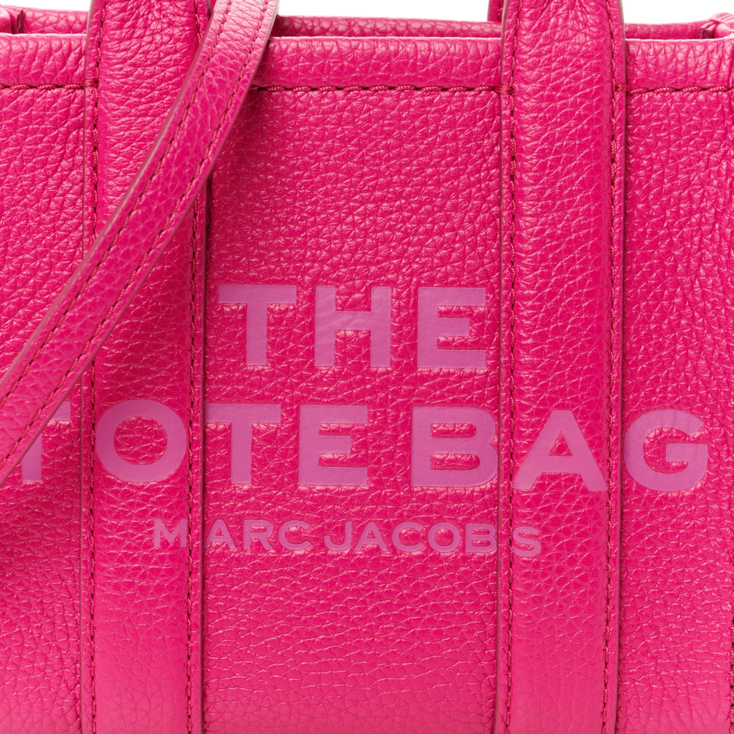 Grained Calfskin Mini The Tote Bag Lipstick Pink