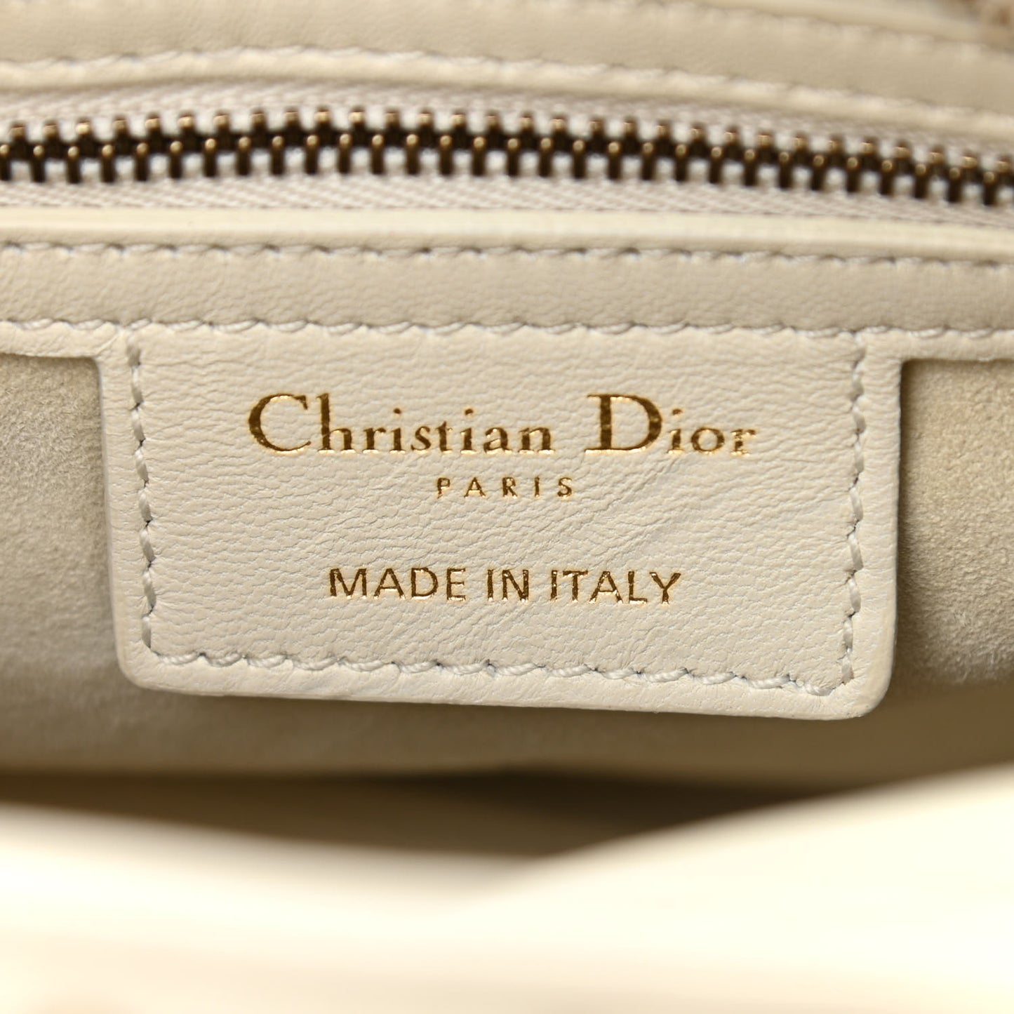 Calfskin Cannage Studded Medium Supple Lady Dior White