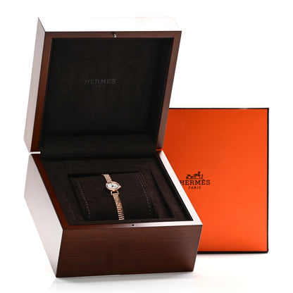 Hermes 18K Rose Gold Diamond Bezel 16mm Faubourg Quartz Watch 6 of 6