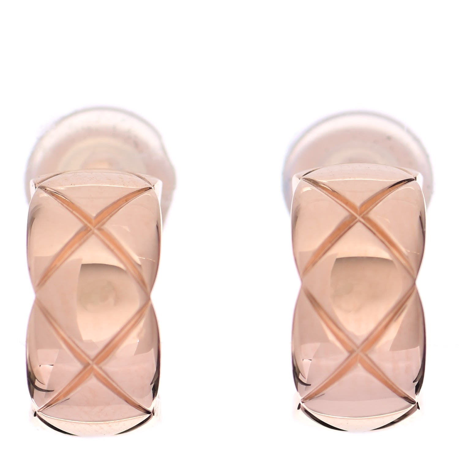 Chanel 18K Beige Gold Coco Crush Hoop Clip-on Earrings 1 of 5