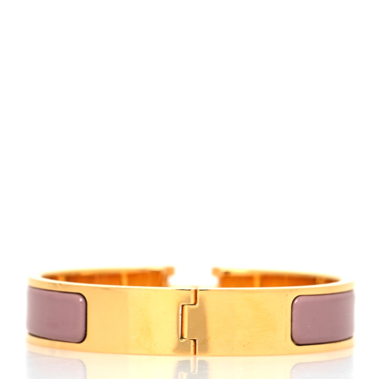 Enamel Narrow Clic Clac H Bracelet PM Bois De Rose